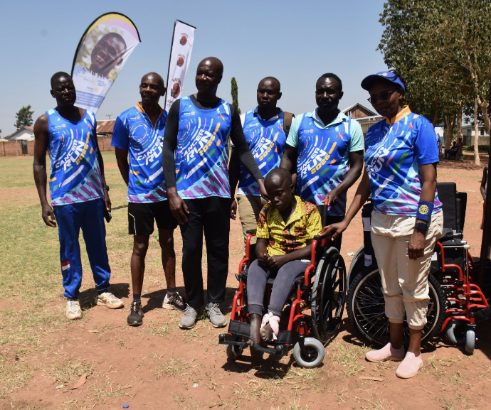 Wheelchair donation partners in Ngora